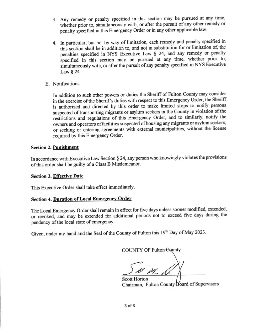 State of Emergency related to Migrant Crisis Emergency Order #1 page 4