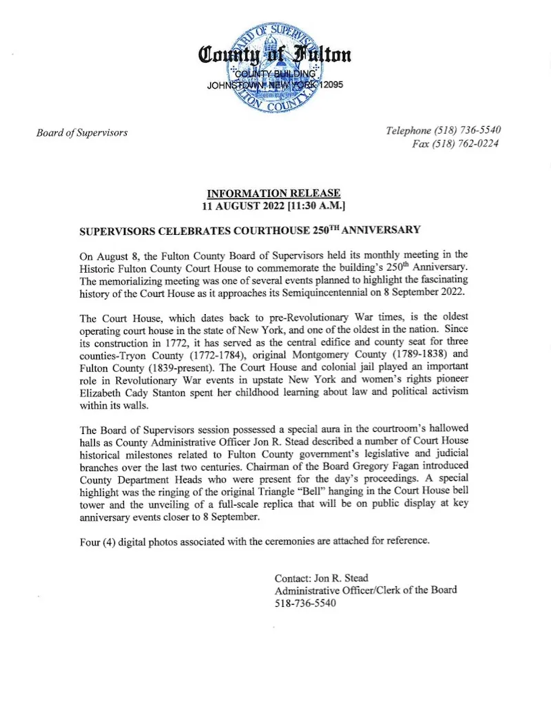 Fulton County Court House Information Release image